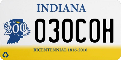 IN license plate 030COH