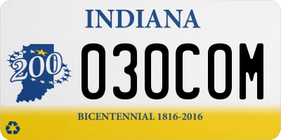 IN license plate 030COM
