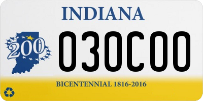 IN license plate 030COO
