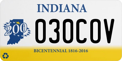 IN license plate 030COV
