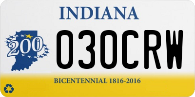 IN license plate 030CRW