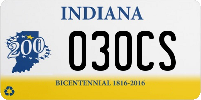 IN license plate 030CS