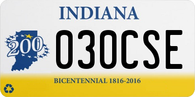 IN license plate 030CSE