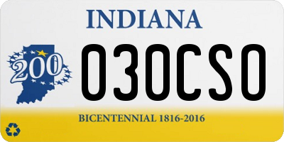 IN license plate 030CSO