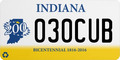 IN license plate 030CUB