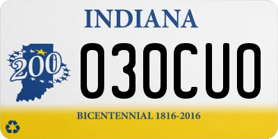 IN license plate 030CUO