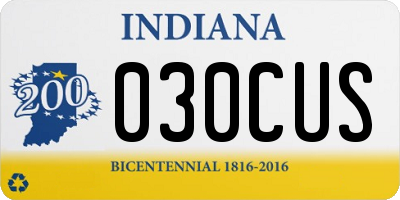 IN license plate 030CUS