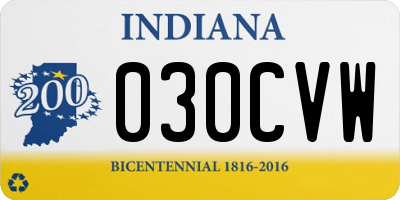 IN license plate 030CVW