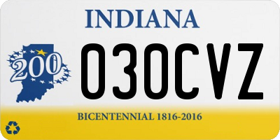 IN license plate 030CVZ