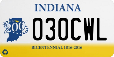 IN license plate 030CWL