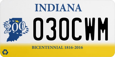 IN license plate 030CWM