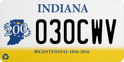 IN license plate 030CWV
