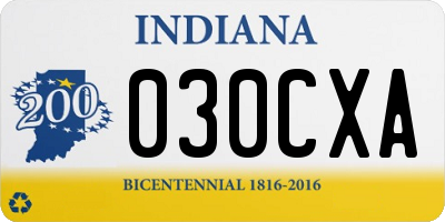 IN license plate 030CXA