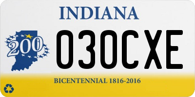 IN license plate 030CXE