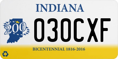 IN license plate 030CXF