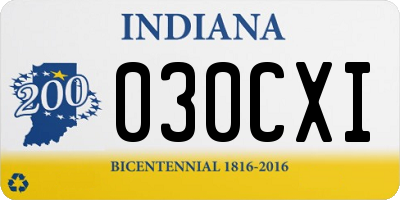 IN license plate 030CXI