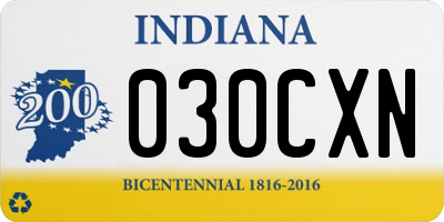 IN license plate 030CXN