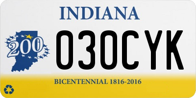 IN license plate 030CYK