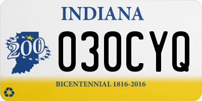 IN license plate 030CYQ