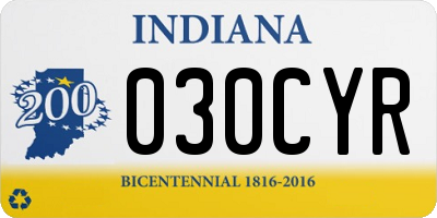 IN license plate 030CYR