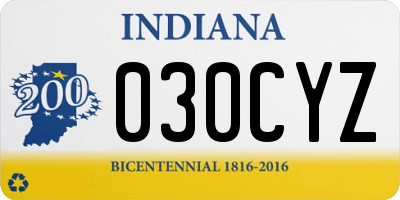 IN license plate 030CYZ