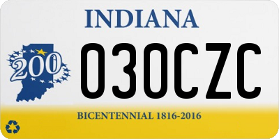 IN license plate 030CZC