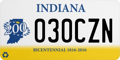 IN license plate 030CZN