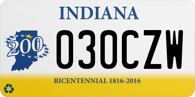 IN license plate 030CZW