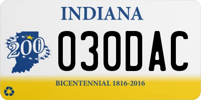 IN license plate 030DAC