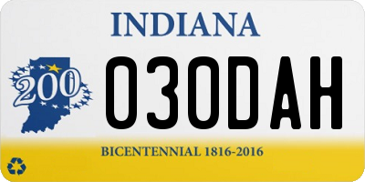 IN license plate 030DAH