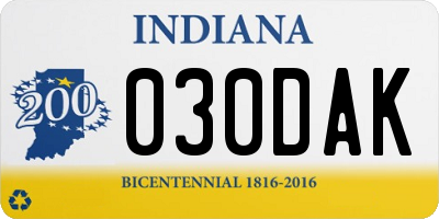 IN license plate 030DAK