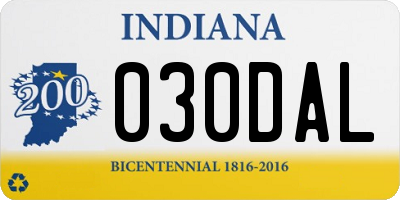 IN license plate 030DAL