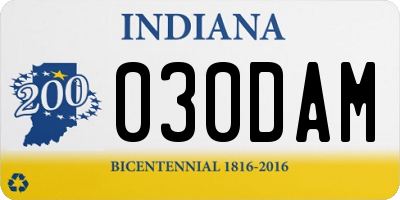 IN license plate 030DAM