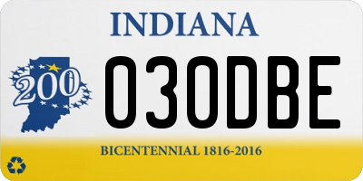 IN license plate 030DBE