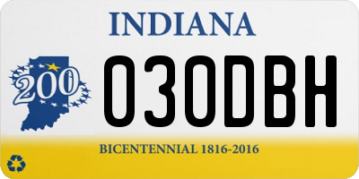 IN license plate 030DBH