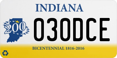 IN license plate 030DCE