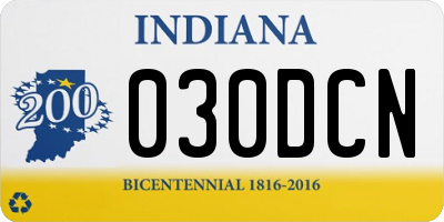 IN license plate 030DCN