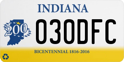 IN license plate 030DFC