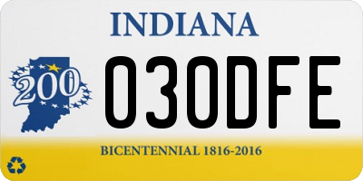 IN license plate 030DFE