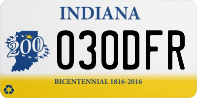 IN license plate 030DFR
