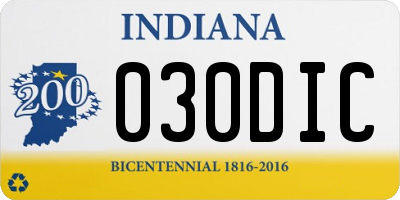 IN license plate 030DIC