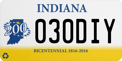 IN license plate 030DIY
