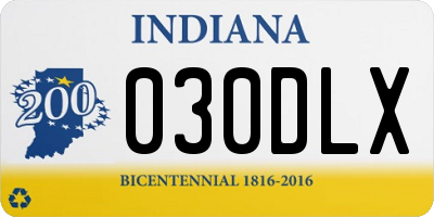 IN license plate 030DLX