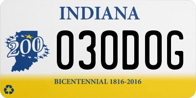 IN license plate 030DOG