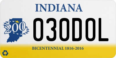 IN license plate 030DOL