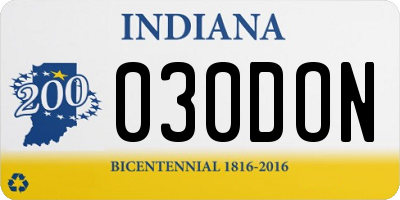 IN license plate 030DON