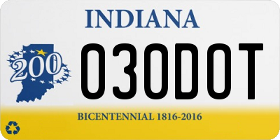 IN license plate 030DOT