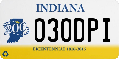 IN license plate 030DPI
