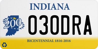 IN license plate 030DRA