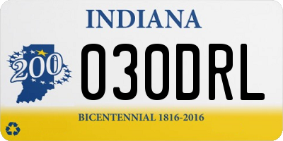IN license plate 030DRL